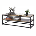 2 Shelves Metal Frame Living Room Furniture 120x40x42cm With Storage